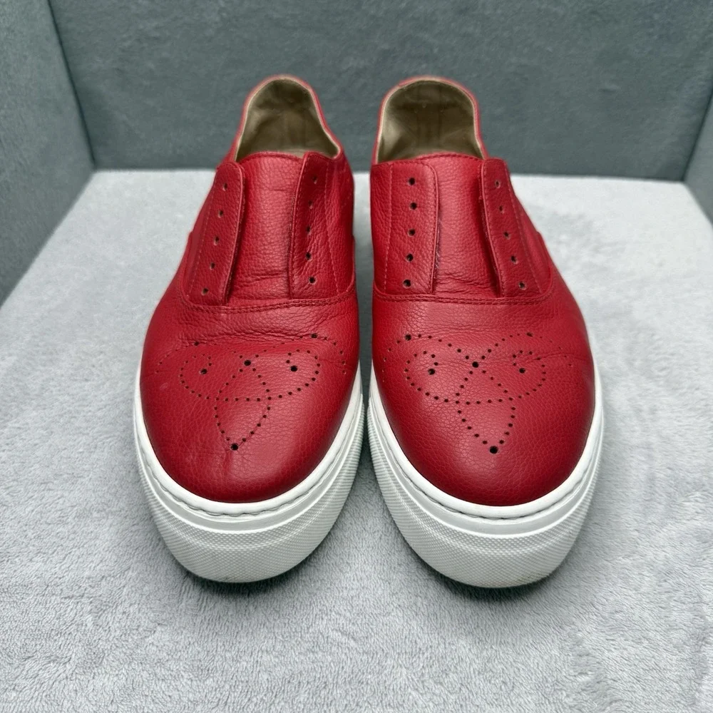 Fratelli Rossetti Hobo Sport Women's 38 Red Leather Platform Slip On Sneakers - Picture 7 of 9